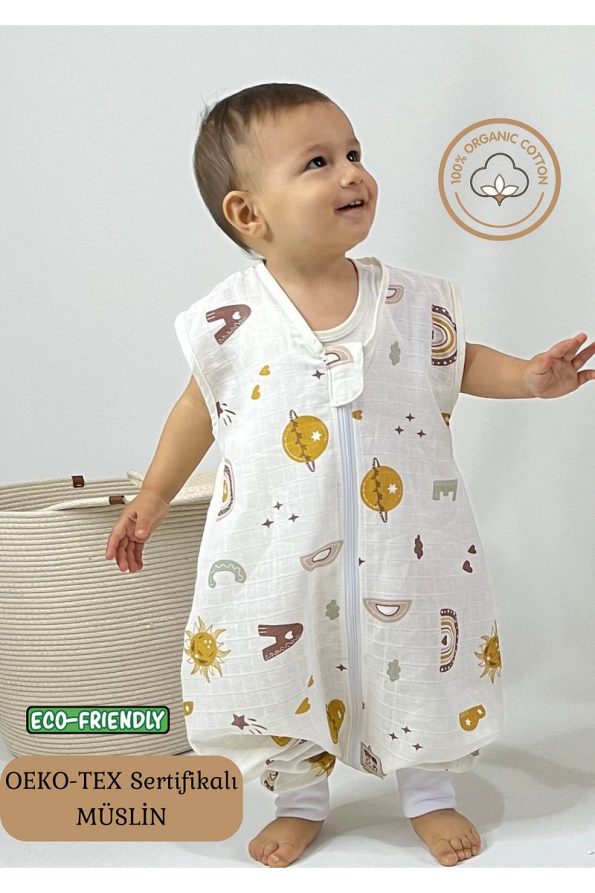 Las Vivas Kids Summer Muslin Sleeping Bag 0.5 Tog Rainbow Design