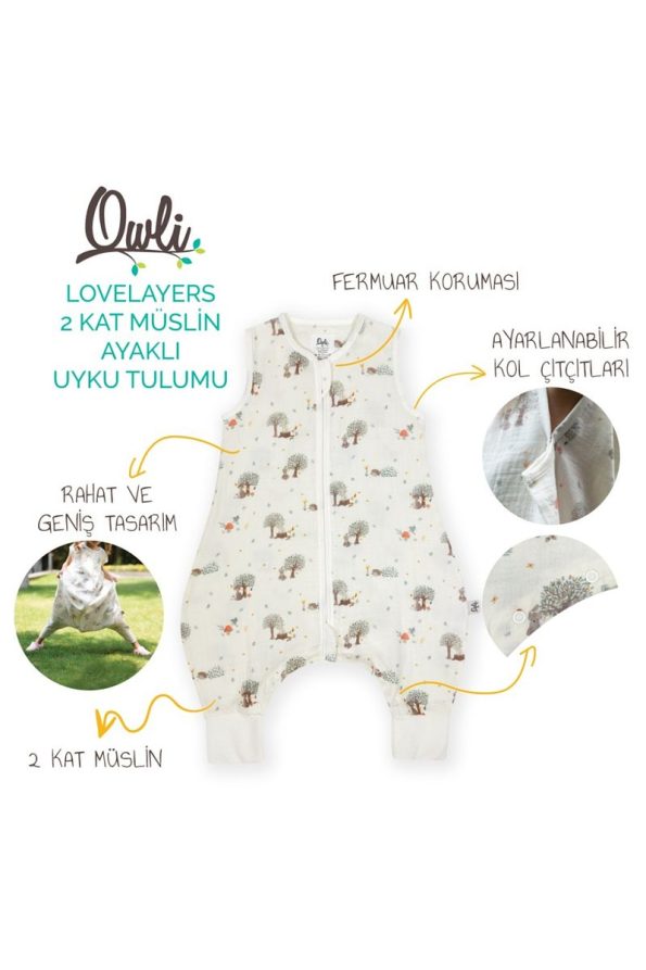 Owli Lovelayers Double Layer Muslin Sleep Bag Forest