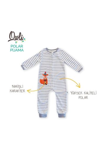 Owli Girls' Gray Fleece Pajama