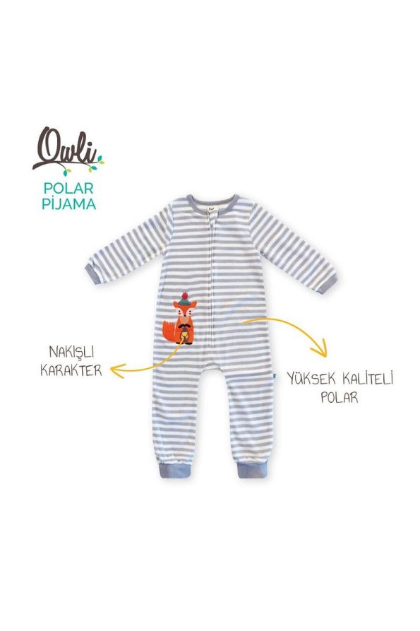 Owli Girls' Gray Fleece Pajama