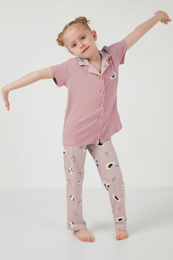 Lela Printed Short Sleeve Pajama Set for Girls