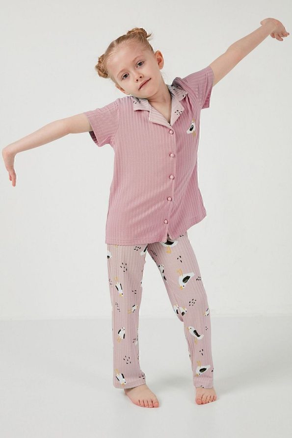 Lela Printed Short Sleeve Pajama Set for Girls