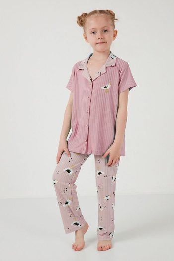 Lela Printed Short Sleeve Pajama Set for Girls