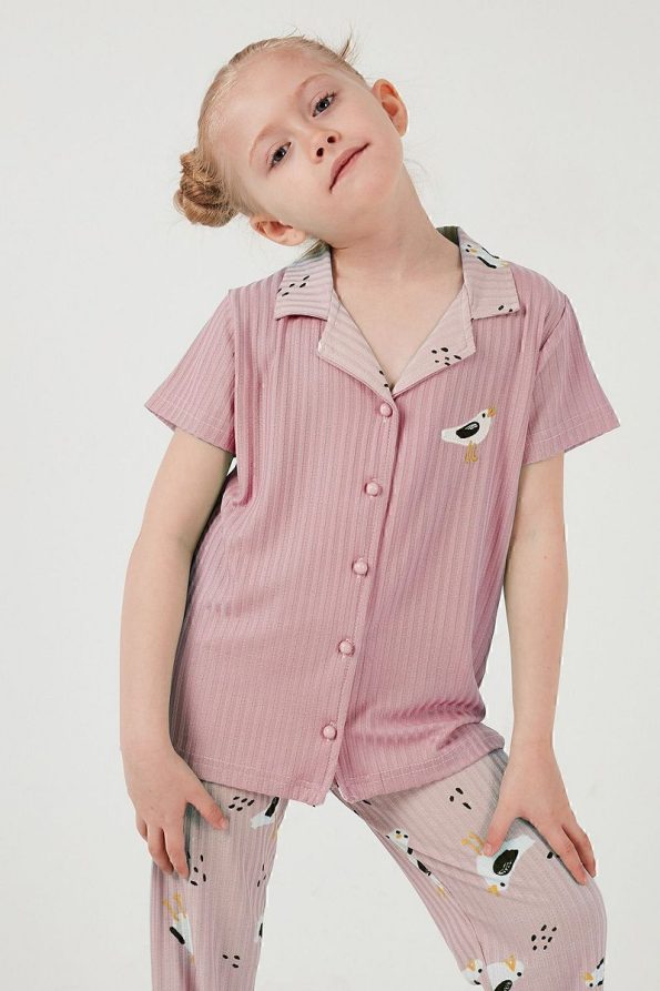Lela Printed Short Sleeve Pajama Set for Girls