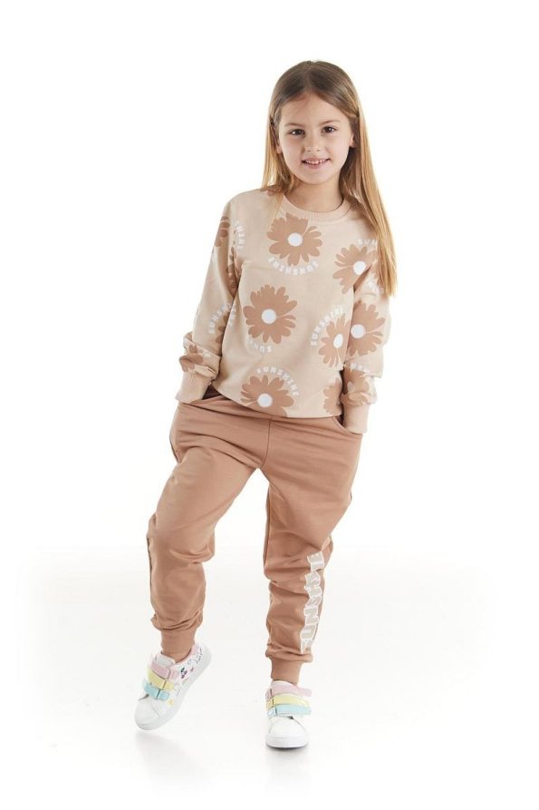 AHENGİM Girls' Floral Print Trendy Tracksuit Set