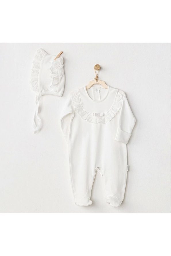 Andy Wawa Petit Love Baby Romper Set Ecru