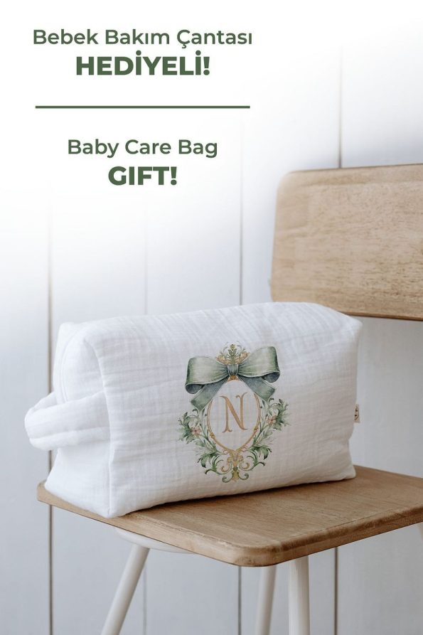 Tuğba Swan Organic 11-Piece Hospital Set - Green Royal Series - Letter N