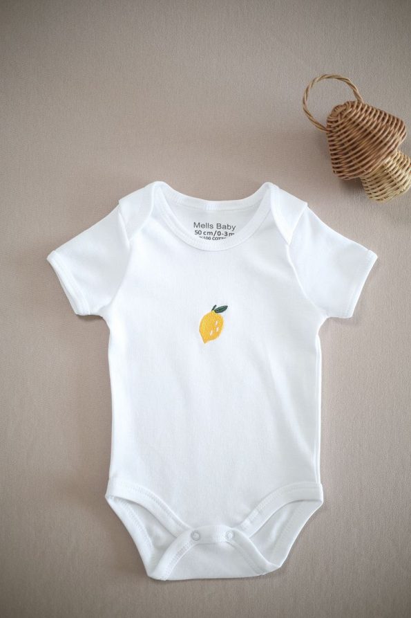 MELLS BABY 3-Pack Embroidered Snap Baby Bodysuits