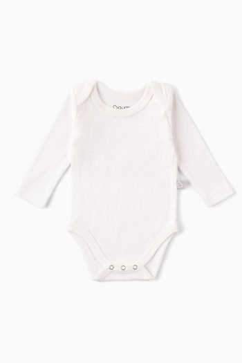 Boumini Long Sleeve Cotton Baby Bodysuit White