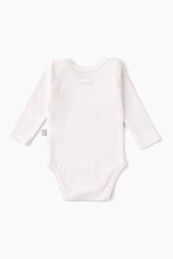 Boumini Long Sleeve Cotton Baby Bodysuit White
