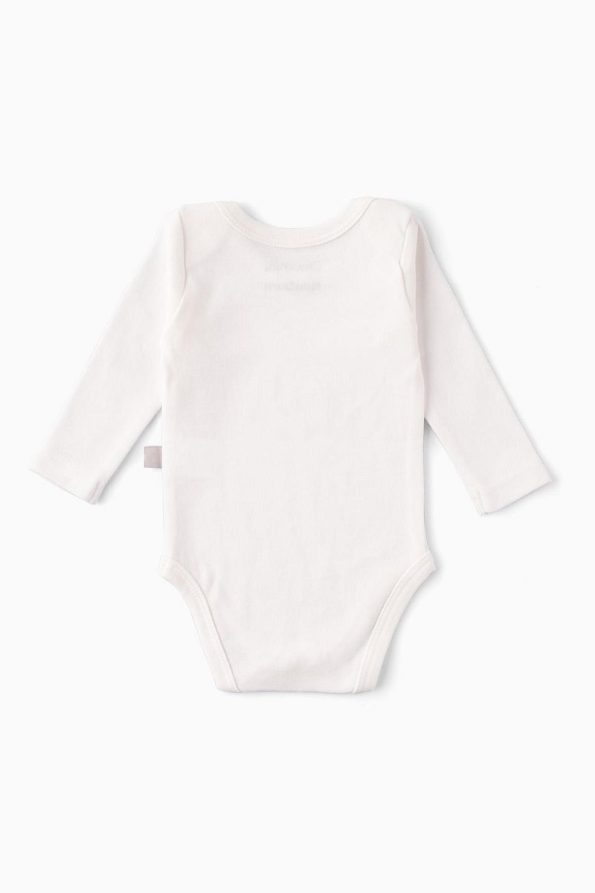 Boumini Long Sleeve Cotton Baby Bodysuit White
