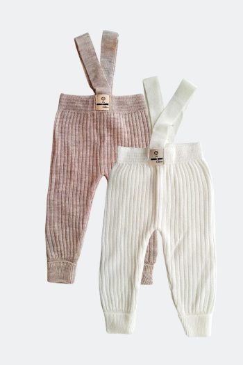 Minytrendy 2-Piece Set for Boys and Girls - All Seasons Cross-Strap Flexible Knit Baby Leggings