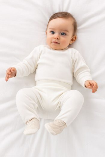 Kindo Baby Baby Footed Pants with Built-in Socks, 100% Cotton