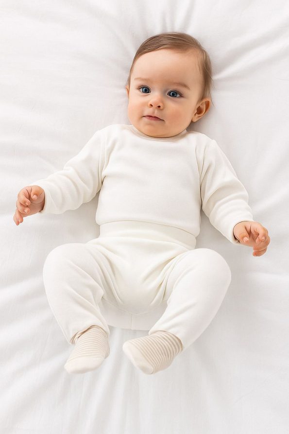 Kindo Baby Baby Footed Pants with Built-in Socks, 100% Cotton