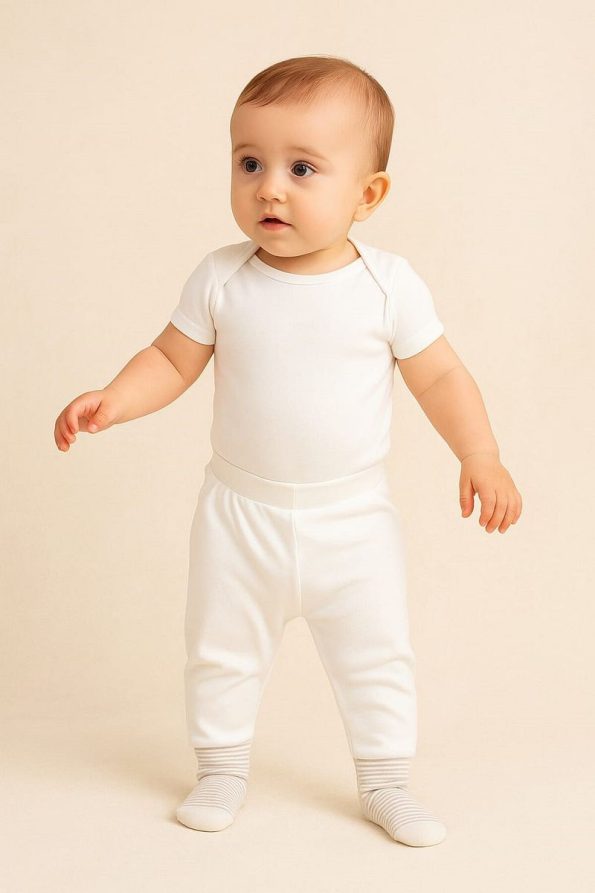 Kindo Baby Baby Footed Pants with Built-in Socks, 100% Cotton