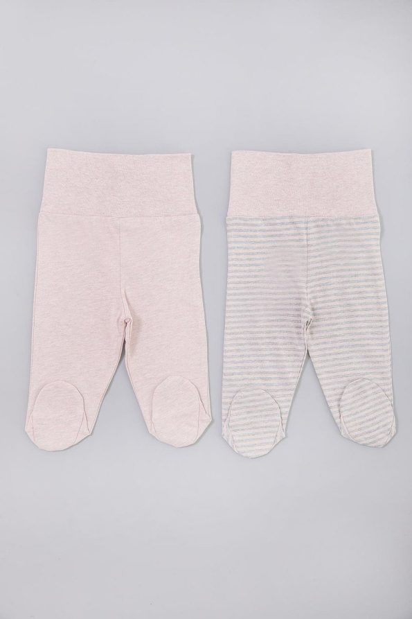 Organicera Organic Newborn Footed Pants, 2-Piece Set, Rose Melange