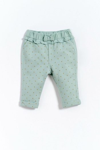 Kyron 100% Cotton Mint Green Polka Dot Bow Detail Baby Girl Pants