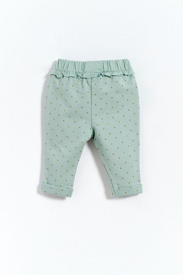 Kyron 100% Cotton Mint Green Polka Dot Bow Detail Baby Girl Pants