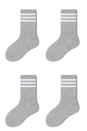4 Pairs of Kids' Striped Seasonal Socks