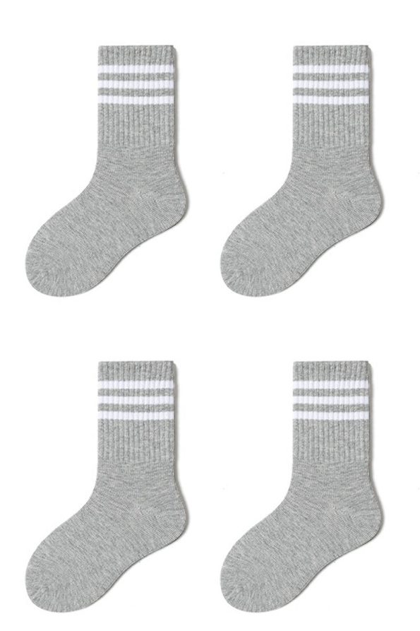 4 Pairs of Kids' Striped Seasonal Socks