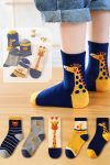5 Pairs of Giraffe Patterned Kids Socks