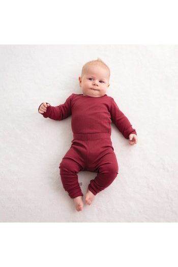 Owli Cozyblend Modal Baby Set Burgundy