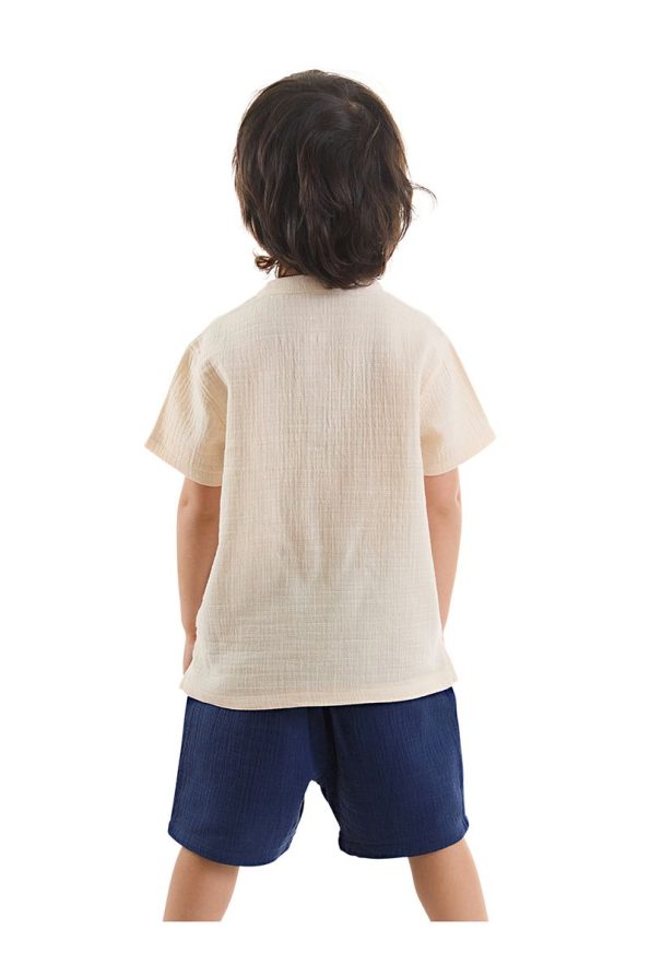 Denokids Boys' Summer Muslin Shorts and Shirt Set