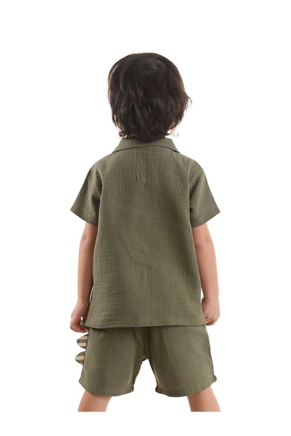 Denokids Dino Boys' Baby Summer Muslin Shorts and Shirt Set