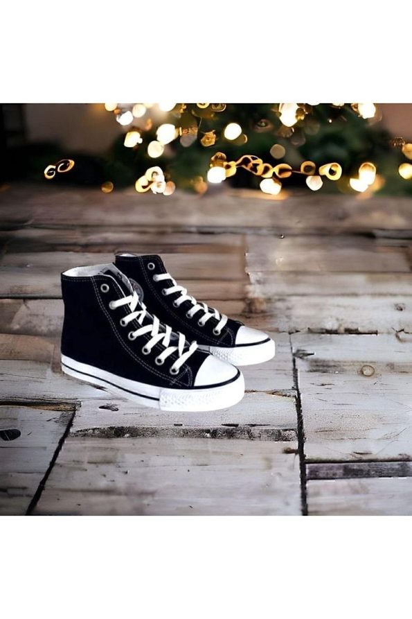 PINKBLUEKIDS Children's Black Linen Canvas Shoes