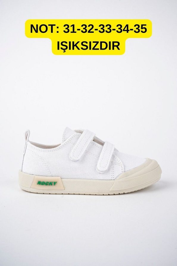 McDark Kids White Canvas Light-Up Orthopedic Sneakers
