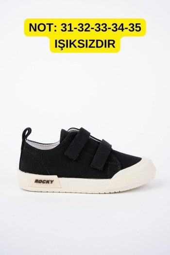 McDark Children's Black Canvas Light-Up Orthopedic Sneakers