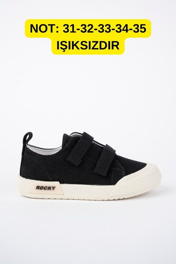 McDark Children's Black Canvas Light-Up Orthopedic Sneakers