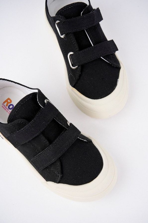 McDark Children's Black Canvas Light-Up Orthopedic Sneakers