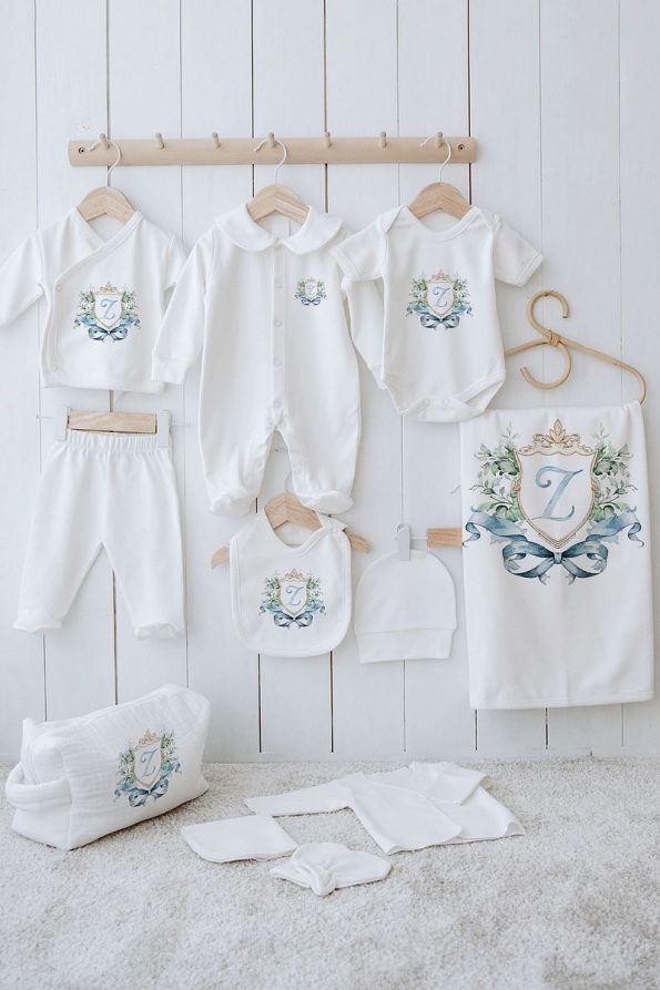 Tuğba Swan Organic 11-Piece Hospital Set - Blue Royal Series - Letter Z