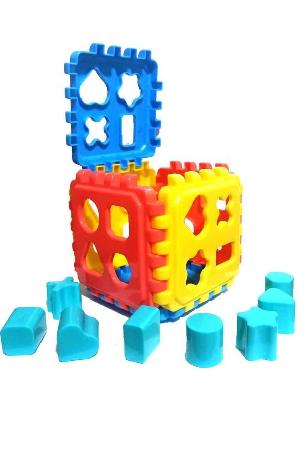 Fun Educational Geometry Shapes Design Tower with Cheerful Animals