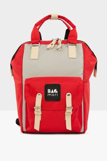 Bagmori Red Women's Logo Pocket Mother Baby Bag
