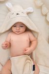 EIFIN Cotton Baby Towel Swaddle with Lamb Embroidery