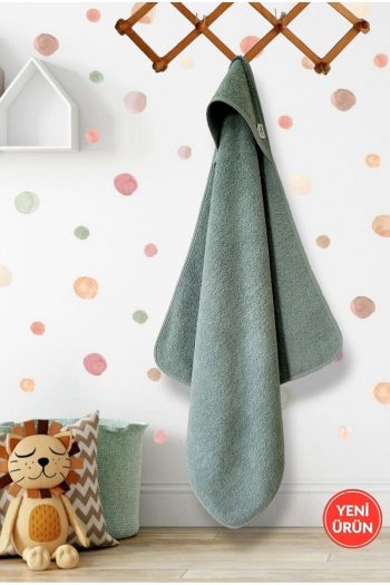 Cotton Lady Outlet - 100% Cotton Unisex Newborn Baby Bath Towel Wrap - Plain Green