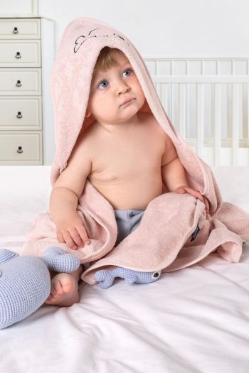 EIFIN Bamboo Fish Embroidered Baby Towel Swaddle and Pouch Set
