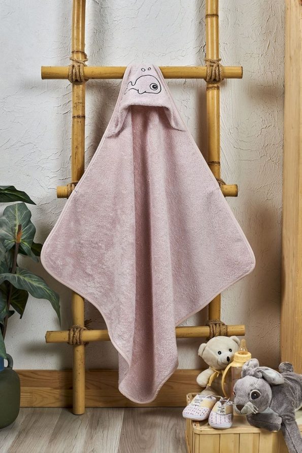 EIFIN Bamboo Fish Embroidered Baby Towel Swaddle and Pouch Set