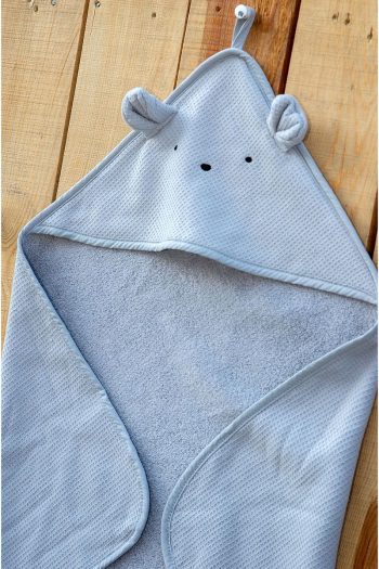 Wheeppo 100% Cotton Special Fabric Baby Bathrobe - Eared - Gray