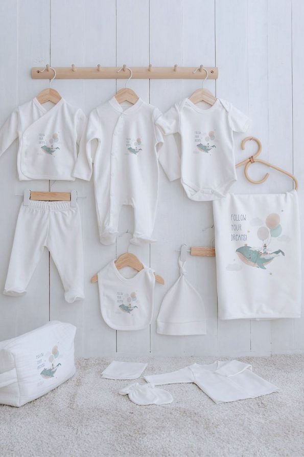 Tuğba Swan Organic 11-Piece Hospital Set - For Baby - Blue Dream