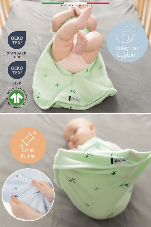 Elele EleleLife Baby Swaddle Sleeping Bag 1 Tog Blue Sanno