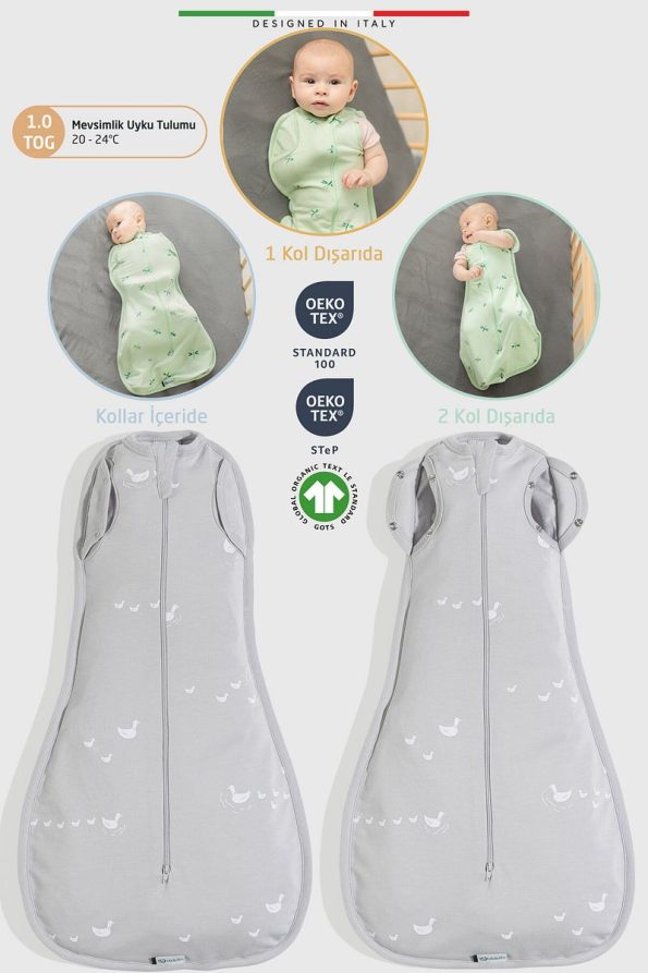 Elele EleleLife Baby Swaddle Sleep Bag 1 Tog Gray Duck