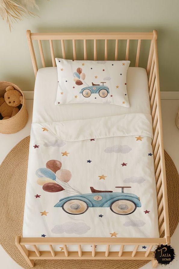Talia Home Cute Car and Balloon Pattern Baby Cradle Bedding Set
