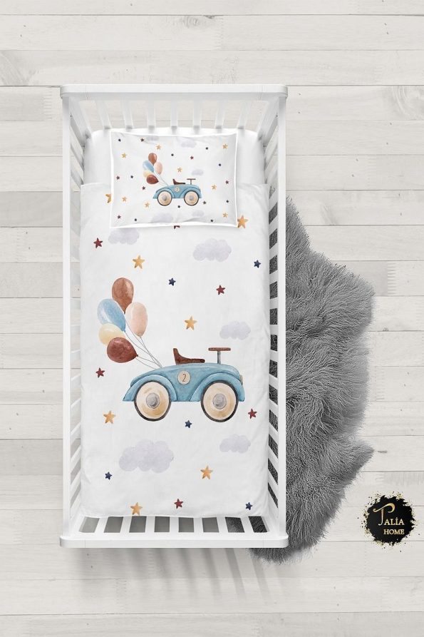 Talia Home Cute Car and Balloon Pattern Baby Cradle Bedding Set