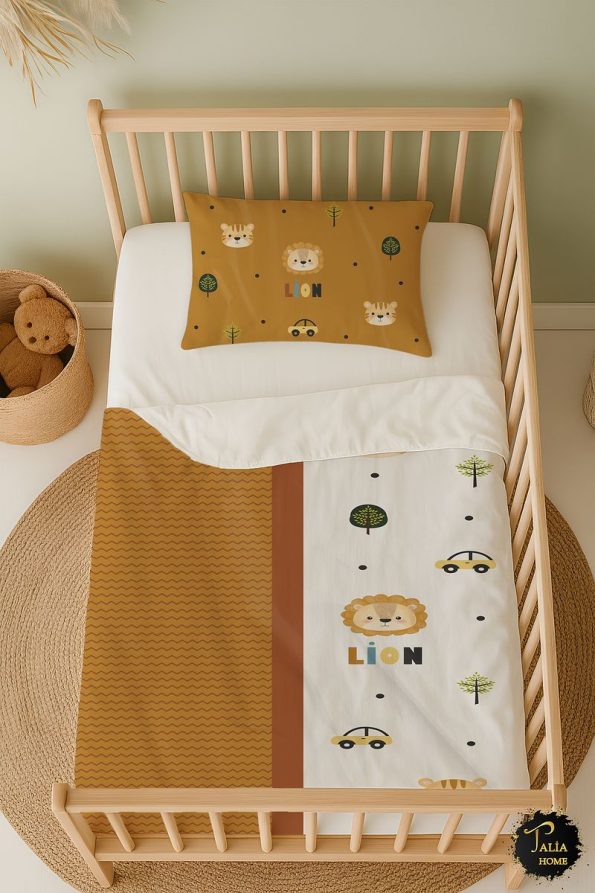 Talia Home Lion Print Crib Bedding Set