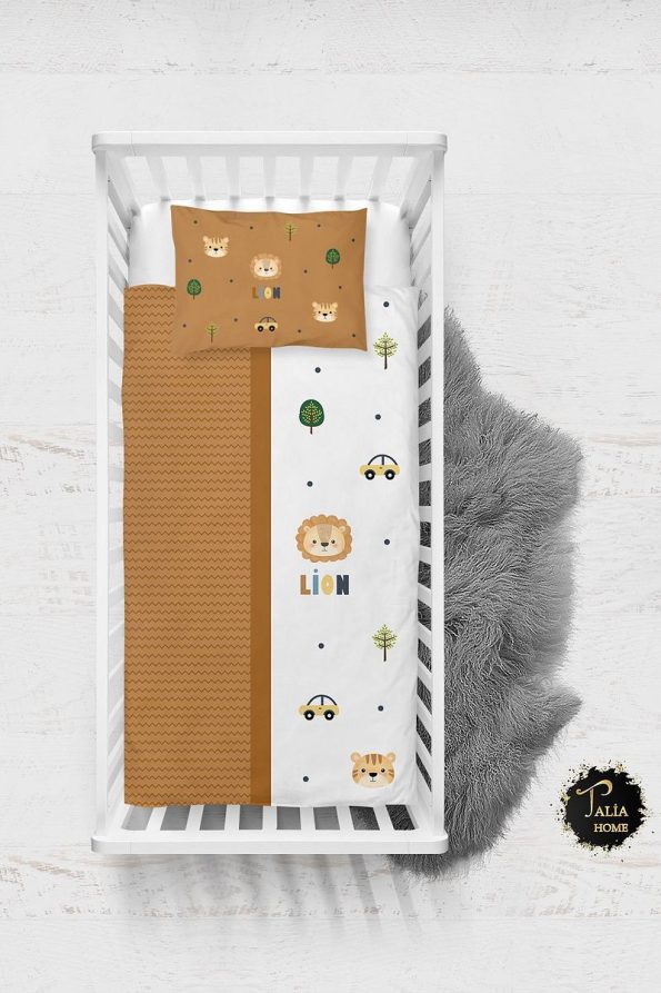 Talia Home Lion Print Crib Bedding Set