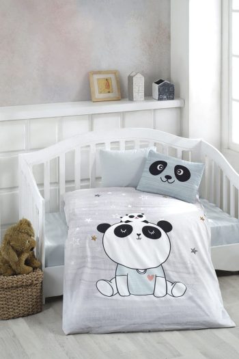 BONJARDİNHOME Baby Gray Cotton 3D Digital Print Duvet Cover Set
