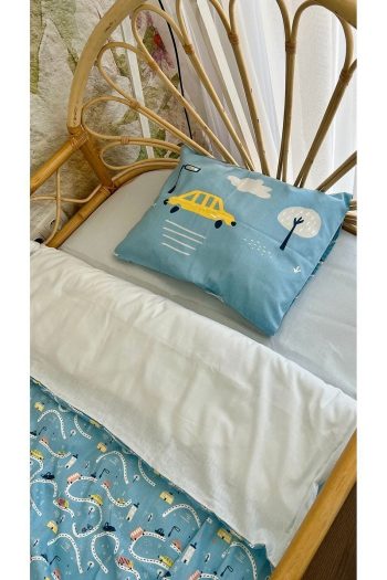 Bonitera Car Pattern 100% Cotton 100x150 Baby Bedding Set with Sheet